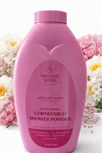 One (1) Natural Sense Plant-Based Cornstarch Dusting Powder (Regular Scent) - 10 Ounce - Moisture Control &Amp; Chafing Prevention