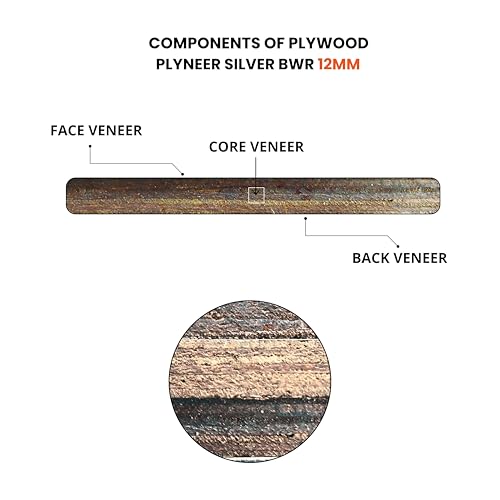 Image of Plyneer Silver BWR Grade Plywood - Premium Gurjan Wood for Bathroom & Kitchen Makeovers (12mm)-7ft x 4ft