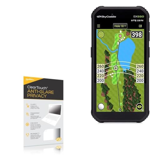 BoxWave Screen Protector Compatible with SkyCaddie SX550 - ClearTouch Anti-Glare Privacy (2-Pack), Privacy Screen Protector Flexible Film Anti-Glare