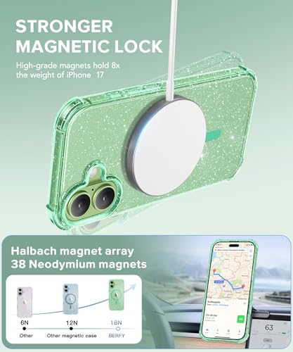 Coque rigide antichoc transparente et scintillante iPhone verre 9H - 6