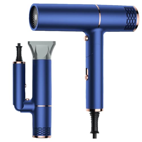 Secador de Pelo Profesional Iónico, Secador de Pelo Portátil Plegable, 2 Temperaturas 3 Velocidades, Secado Rápido, Peso ligero, bajo ruido, Adecuado para toda la longitud del cabello, azul