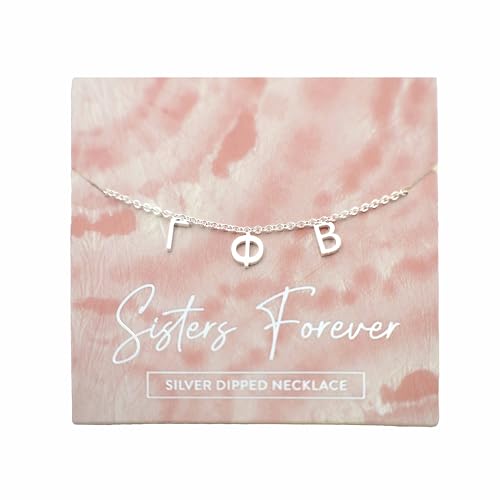Sorority Shop Gamma Phi Beta Necklace - GPB Greek Letters Necklace, Silver Plated Stainless Steel, 16in Chain, Adult Women's Sorority Gift2
