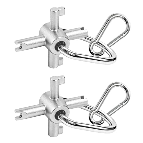 HVAC Tools Locking Cap Key 2-Pack Universal 4-Use Multi Key Multitool for Refrigerant Locking Caps Compatible with 410A and R22 Systems Lock Cap Installation and Removal Tool locking cap key hvac