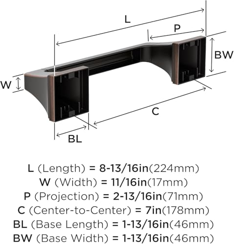 Image of Amerock Mulholland 8-13 /16 inch Oil-Rubbed Bronze Pivoting Toilet Paper Holder