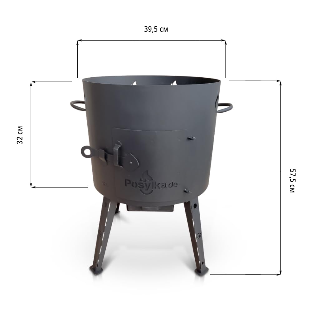 Horno de fuego Uchak Ø 40 cm 12L uzbeko Казан Учак Учаг Uchag uzbeko horno wok hierro fundido