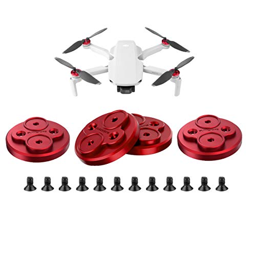 Darkhorse Upgraded Aluminum Motor Cover Cap 4 Pieces for DJI Mavic Mini Drone Accessory - Dustproof,Waterproof,Scratchproof Protection Mounts - Red