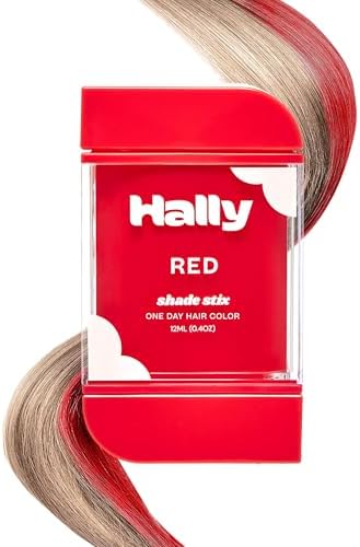 Hally Hair Shade Stix, Red Temporary Hair Dye for Kids & Adults Washable