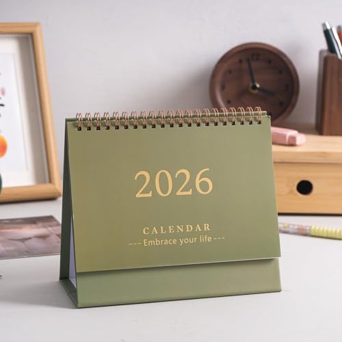 Supecesorio Desk Calendar 2025-2026 UK, 18 Month Calendar from July 2025 to Dec. 2026, Mid Year Calendar for Home Office School Academic Family, Stand Up Flip Strong Twin-Wire Binding,19 X 16 X 8 Cm