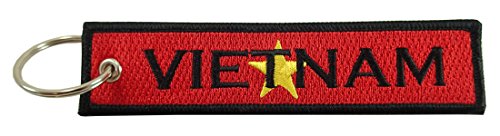 Vietnam Flag Key Chain, 100% Embroidered #TOP1