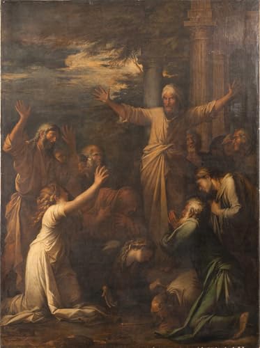 Impression toile Jonas prêchant de Salvator Rosa - Peinture murale haute définition