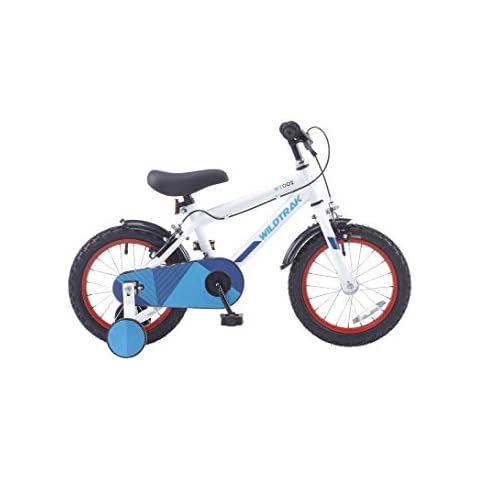 Wildtrak - Bicicleta 14 pulgadas con ruedines - Blanca y Azul Cover