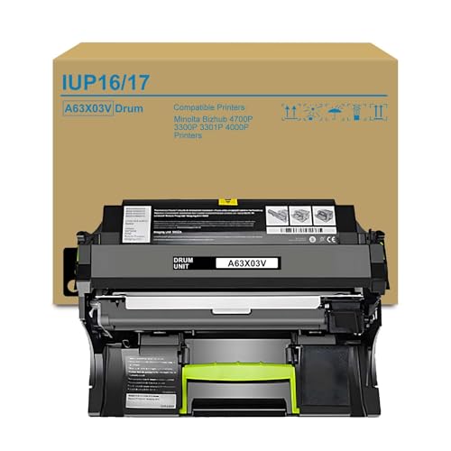 IUP16 IUP17 Imaging Drum A63X03V A63X03W Replacement for Konica IUP-16 IUP-17 Drum Unit for Minolta Bizhub 4700P 3300P 3301P 4000P Printer, (1 Pack)