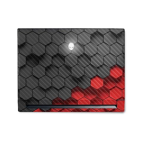 Image of MightySkins Carbon Fiber Skin Compatible with Alienware M18 R1 (2023) Full Wrap Kit - Two-Tone Hex | Protective, Durable Textured Carbon Fiber Finish | Easy to Apply & Change Styles | Made in The USA