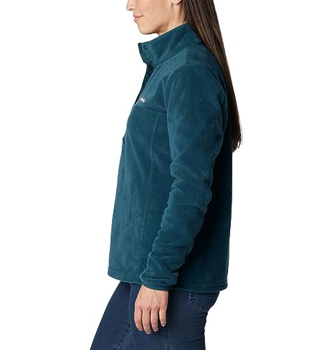 Image of Columbia Womens Benton Springs Half Snap II Pull Over Fleece Jacket, Dark Stone /Canoe /Vintage Blue, 3X