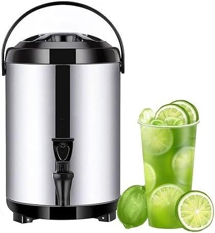 Cubo de leche de acero inoxidable de 10 l/20 l, urna de café aislada y dispensador de agua caliente con espiga para té con leche y bebidas, versátil