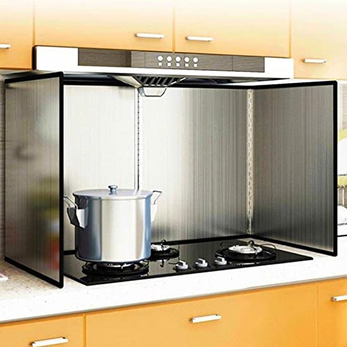 Amas de acero inoxidable Guardia para cocinar, resistente al escudo anti-sparpatar de calor, barrera de aceite plegable Volver protectora con superficie no psálida y bordes curvos, cocina de salving e
