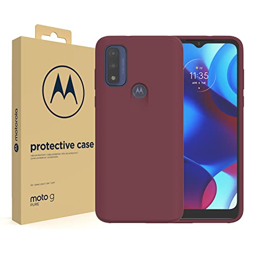 Image of Motorola Moto G Pure (2021) Protective Case- Precision fit, Stylish Shock Absorbing Phone Cases - Marsala /Wine Red