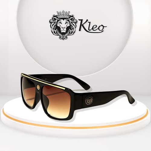Kleo Flat Top Hip Hop Rapper Retro Aviator Sunglasses