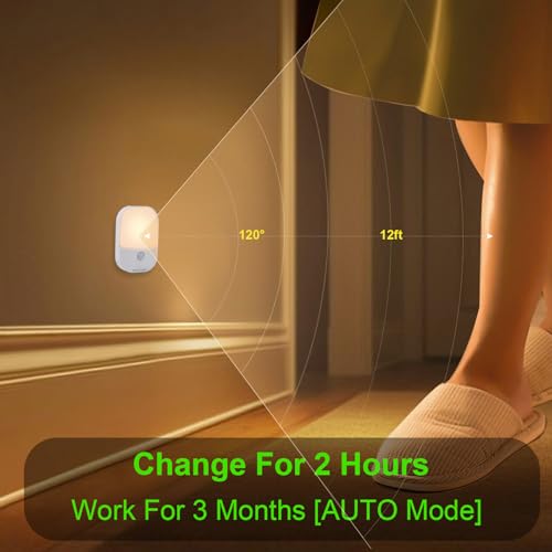 Hiwrolat 2 Pack Rechargeable Battery Night Light with Motion Sensor for Hallway Bedroom Bathroom Kitchen Living Room Stairs Stick On Anywhere Dimmable LED Nightlights - image 2