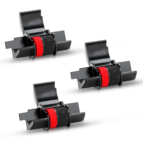 LinkDocs IR40T Lot de 3 rubans encreurs de rechange pour calculatrice Casio hr-100tm Ink IR-40T Compatible avec Canon P23-dhv Sharp EL-1801V scellé...