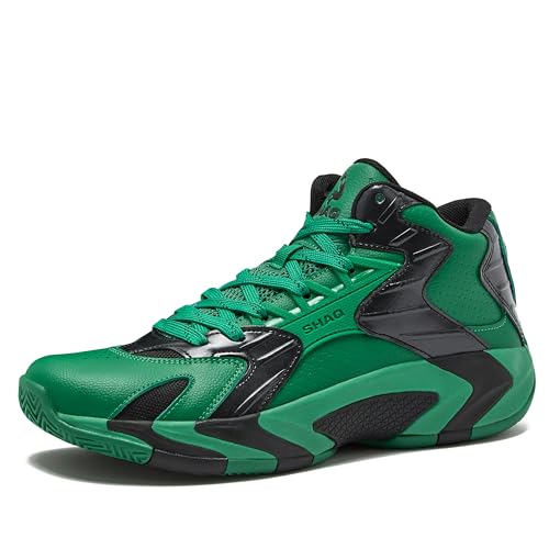 Image of SHAQ Devastator High Top Basketball Shoes for Men, Indoor or Outdoor Court Basketball Mens Sneakers - Black, White, Green, Blue, Orange or Red Size 8 to 15
