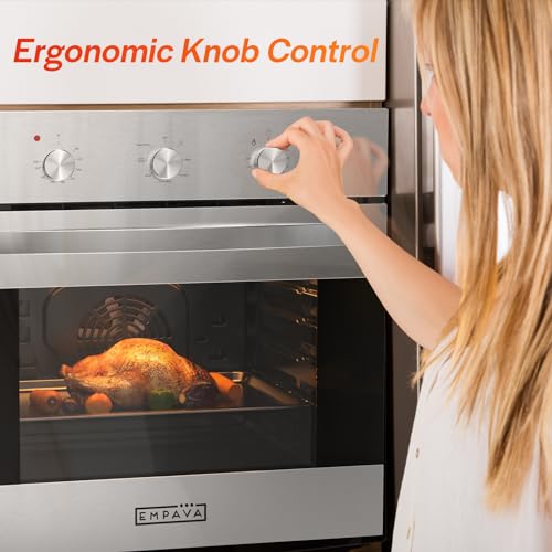 Image of Empava 24 inch 2.3 cu ft Single Electric Convection Wall Oven, Stainless Steel
