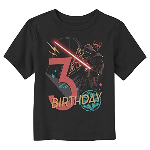 STAR WARS Toddler's Darth Vader 3rd Birthday Abstract Background T-Shirt