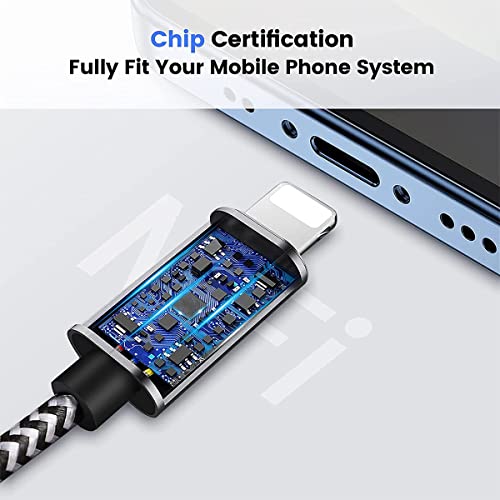 Câble Adaptateur Prise Jack iphone,Câble Audio Auxiliaire Voiture pour iPhone 13,Câble de Voiture auxiliaire Jack mâle 3,5 mm Compatible avec iPhone 13/12/11/XS Max/XS/XR/X/8 Plus/8/7-Argenté Noir - Image 3