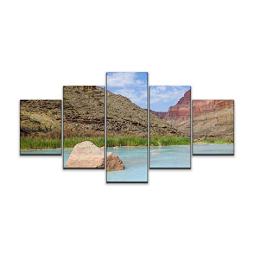 Skipvelo Little Colorado River Grand Canyon az Colorado River Stock Pictures Wall Art Canvas Prints Pictures Paintings Artwork Home Decor Stretched and Framed - 5 Pieces