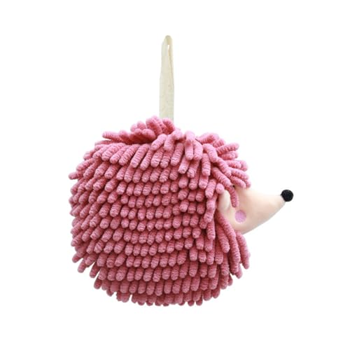 DONGKER Serviettes a Main Suspendues,Serviette en Boule de Microfibre Moelleuse en Chenille avec Boucle de Suspension,Design en Forme de Hérisson,Séchage Rapide pour Lavabo de Salle de Bain