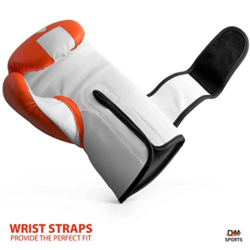 Dxm Sports Boxing Gloves For Men & Women, Boxing Training Gloves Ideal For Heavy Punching Bag Workout Kickboxing, Muay Thai, Mma Orange & White, 14 Oz #TOP2