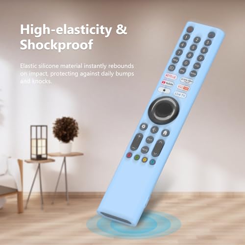 Image of Silicone Remote Cover for Xiaomi Mi TV 2025 Model Remote, Black, Diamond Textured, Precision Button Holes (LUMINIOUS Blue, XIAOMI TV 2025)