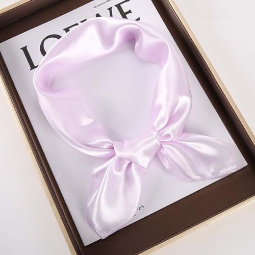 Neck Scarf for Women Silk Feeling Scarf Solid Square Scarf Men Kerchief Ribbon Satin Scarf for Girl Neckerchief PSSJ043
