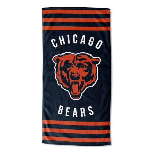 Image of Northwest NFL Chicago Bears Unisex-Adult Beach Towel, 30 inch x 60 inch, Stripes