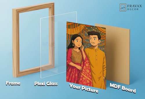 Image of 4x6 Inch Wooden Photo Frame | Fits 4x6 Photos | 0.5 mm Unbreakable Acrylic Front | Wall & Tabletop Display | Lightweight Gallery Style Frame for Home & Office (12, Natural Wood Finish)