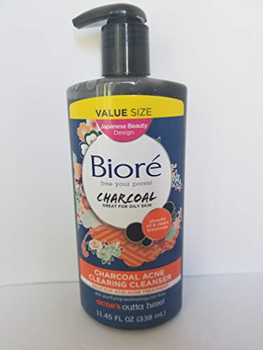 Bioré Charcoal Acne Clearing Cleanser- Japanese Beauty Design 11.45 Oz(338 mL) Bioré Charcoal Acne Clearing Cleanser- Japanese Beauty Design 11.45 Oz(338 mL)