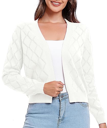 Urban CoCo Women's Long Sleeve V-Neck Open Front Shrugs Soft Knit Sweater Cardigan