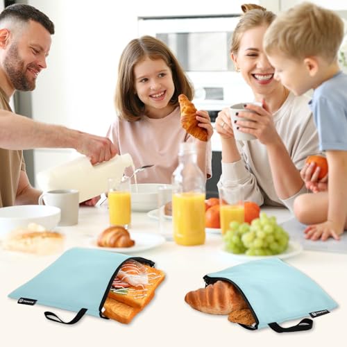 Bolsas reutilizables para snacks en pack de 3 color azul polvo miniatura 7