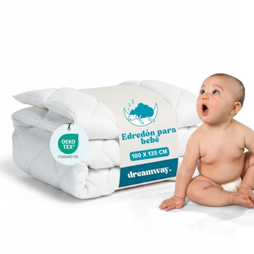 DREAMWAY Edredón nórdico para bebé 100x135 cm (Cuna 70x140) – 300 g/m² Microfibra, antiácaros, Oeko-Tex – edredones Infantiles – Manta bebé