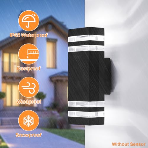 CELAVY Outdoor Wall Lights Mains Powered, 6000K Outside Up Down Lights, IP65 Waterproof Front Door Porch Light - Image 2