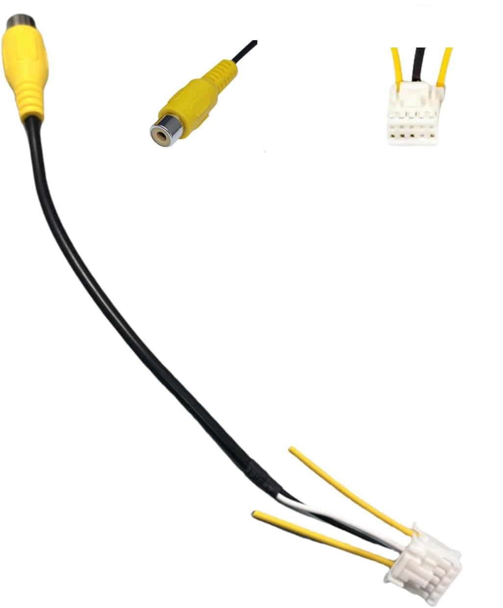 Epronic 10Pin Wiring Harness Backup Camera Video Input Adapter for Android Car Radio Stereo Plug Cables