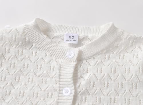 Girls Kids Cut-Out Cotton Cardigan Sweaters Cotton Crew Knit Neck Long Sleeve Uniform3