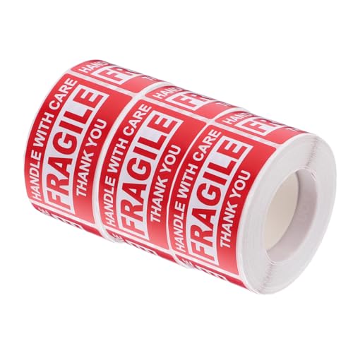GLEAVI Fragile Tape for Shipping 250 Count Packing Labels Tamper-evident Design Easy to Apply