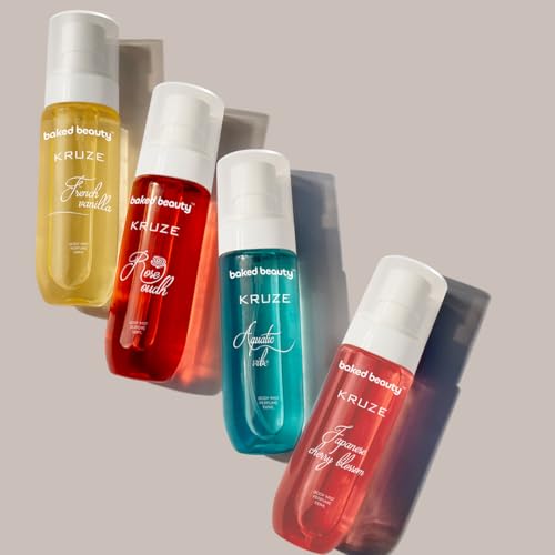 Image of BAKED BEAUTY Kruze French Vanilla Perfume Body Mist | Refreshing Long Lasting Tropical Fragrance|Double Duty Mist For Hair & Body| Travel-Friendly Perfume Body Spray for Women- 100ml