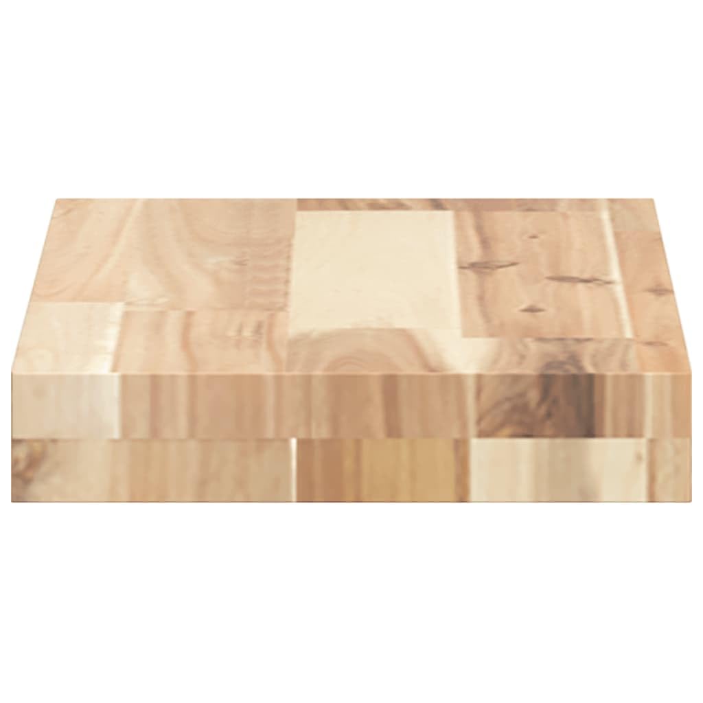 Estantería flotante 4 unidades, 60 x 20 x 4 cm, madera maciza de acacia sin tratar, estantes rectangulares para cocina, baño, dormitorio, estantes versátiles