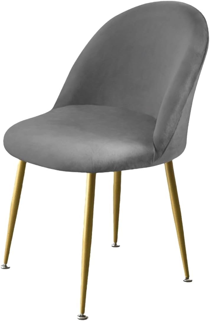 Coprisedia Elastico In Velluto Per Sedie Da Pranzo, Con Schienale Tondo Rimovibile, Elegante E Lavabile, Per Casa, Ufficio E Hotel(Dark Grey,4 unidades)