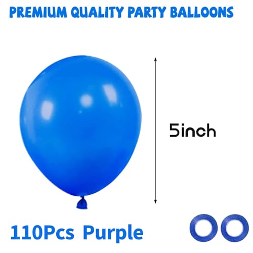Image of Blue Balloons 110Pcs, 5 Inch Small Blue Latex Party Balloons, Mini Thick Blue Balloons for Birthday Wedding Baby Shower Decorations.