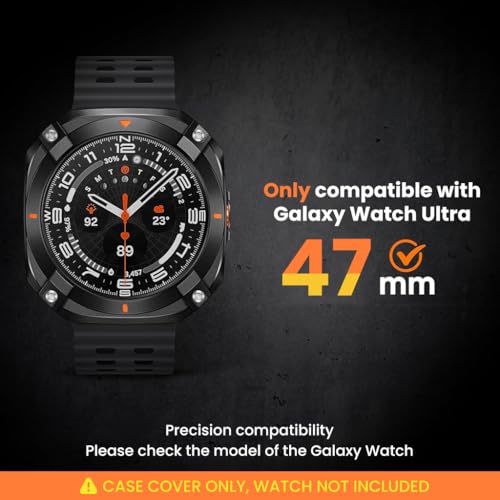 Image of ZORBES Compatible with Samsung Ultra 47mm, Smartwatch Bumper Case Cover, Shockproof and Scratch-Resistant Armor, Protective Metallic Watch Case Cover