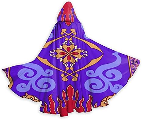 Magic Inspiral Carpet Hooded Cape for Adults Men's Woman's Cloak with Hood for Halloween Cosplay Costume White