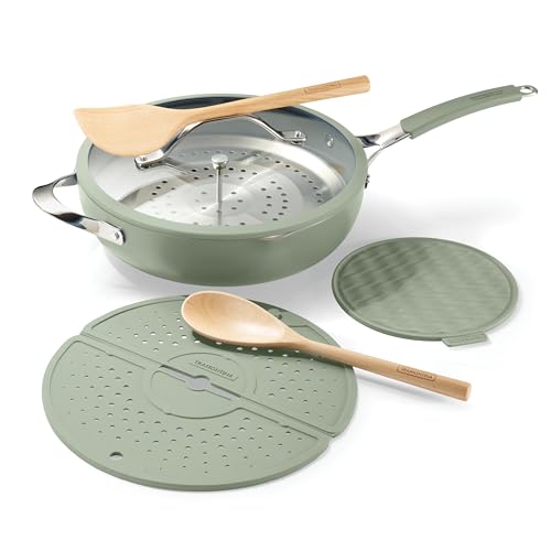 Image of Tramontina Vue All-in-One Plus Pan Set, 5-Qt Ceramic Non Stick Cooking Pan